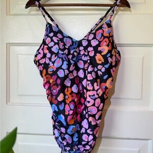 Cupshe Black Multicolor Leopard-Print One-Piece Bathing suit